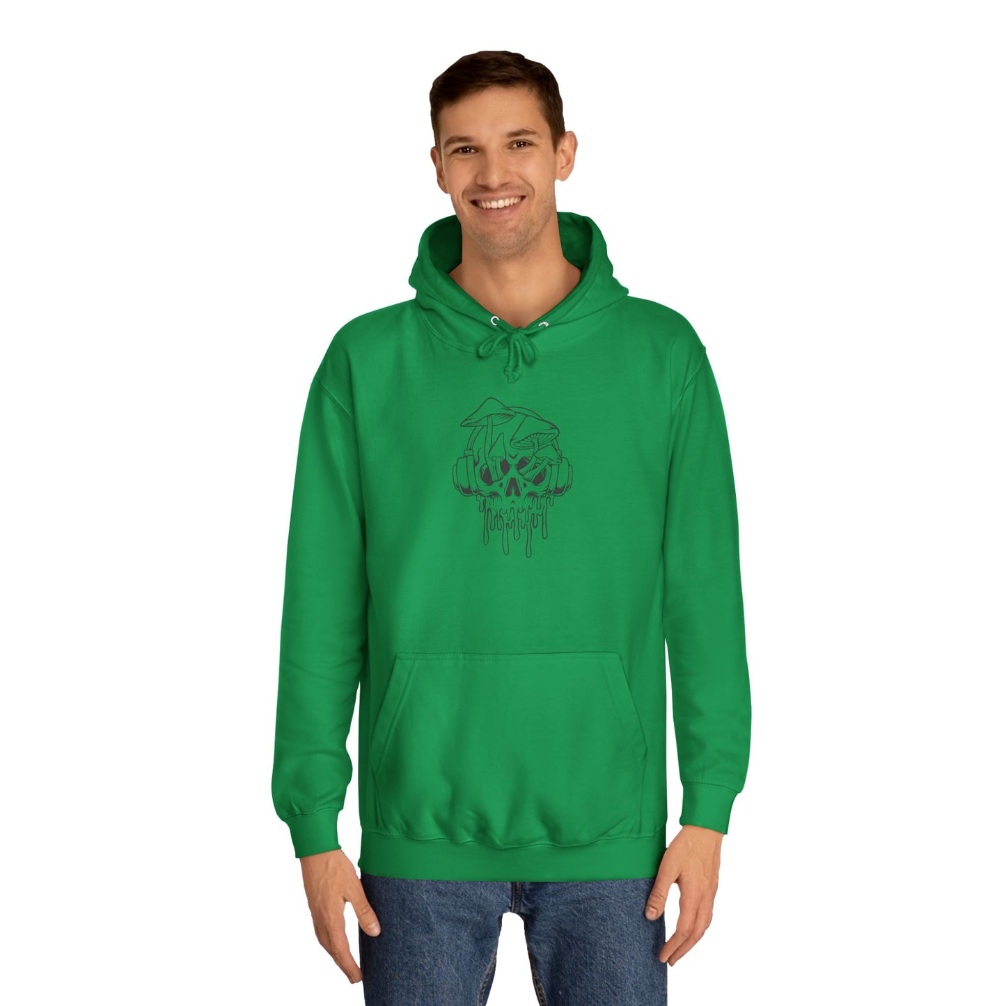 Chill Vibes Unisex College Hoodie with Dripping Skull Design
