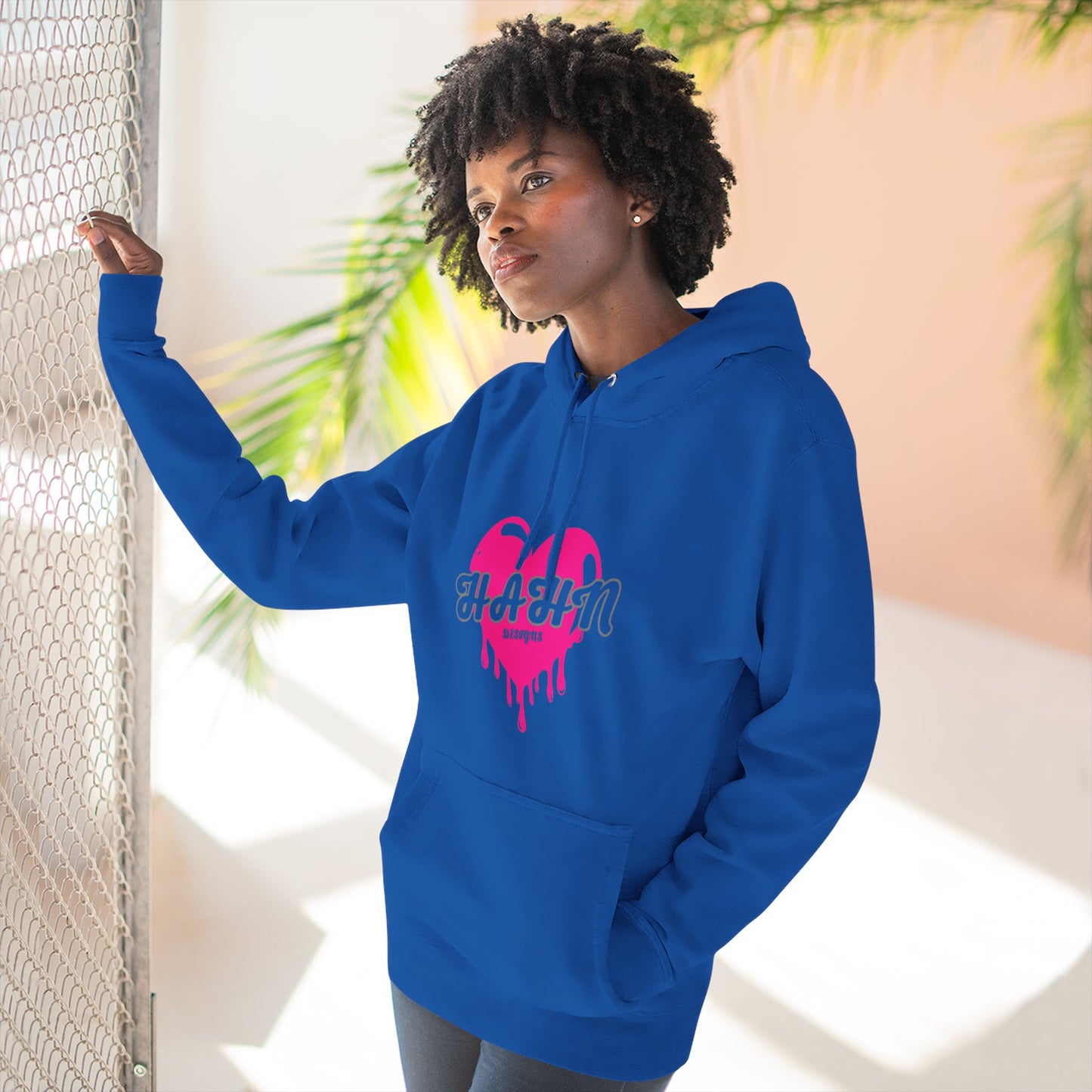 'HAHN' BLEEDING HEART - WOMENS FLEECE THREE PANEL HOODIE