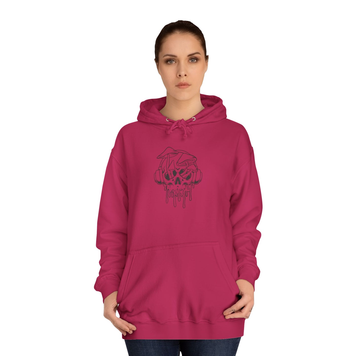 Chill Vibes Unisex College Hoodie with Dripping Skull Design