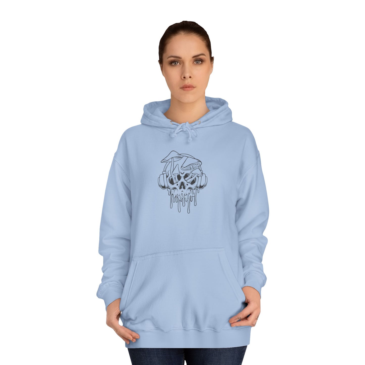Chill Vibes Unisex College Hoodie with Dripping Skull Design