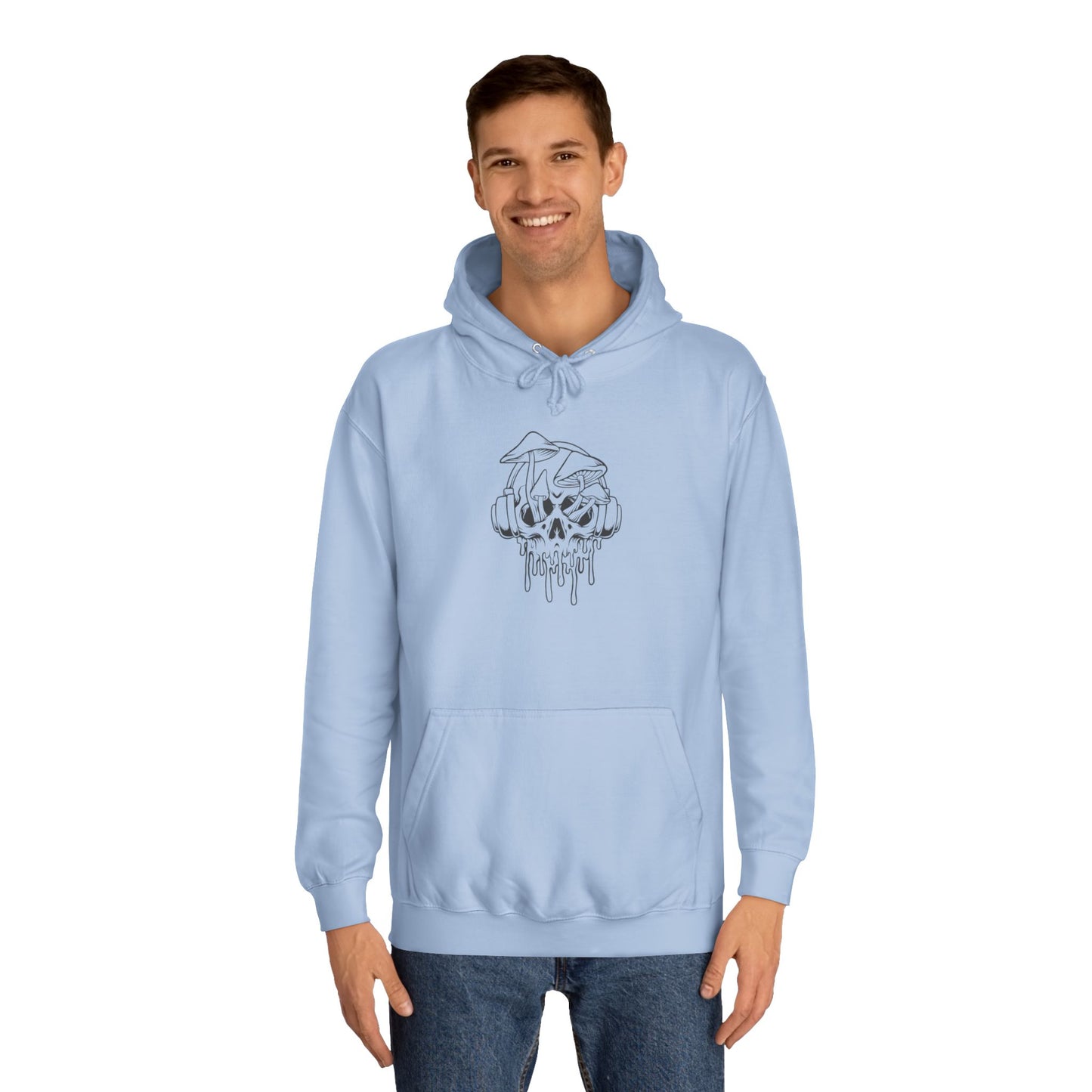 Chill Vibes Unisex College Hoodie with Dripping Skull Design