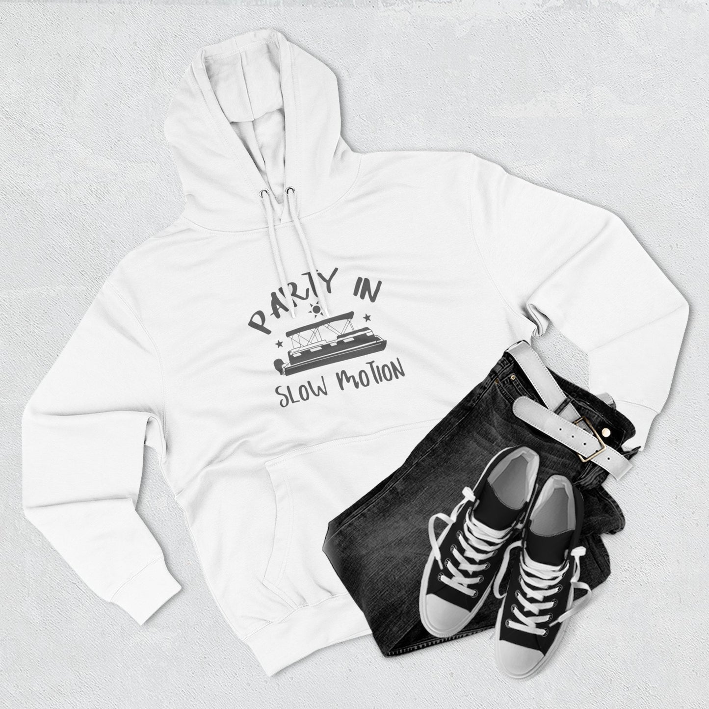 PARTY IN SLOW MOTION - THREE PANEL FLEECE HOODIE
