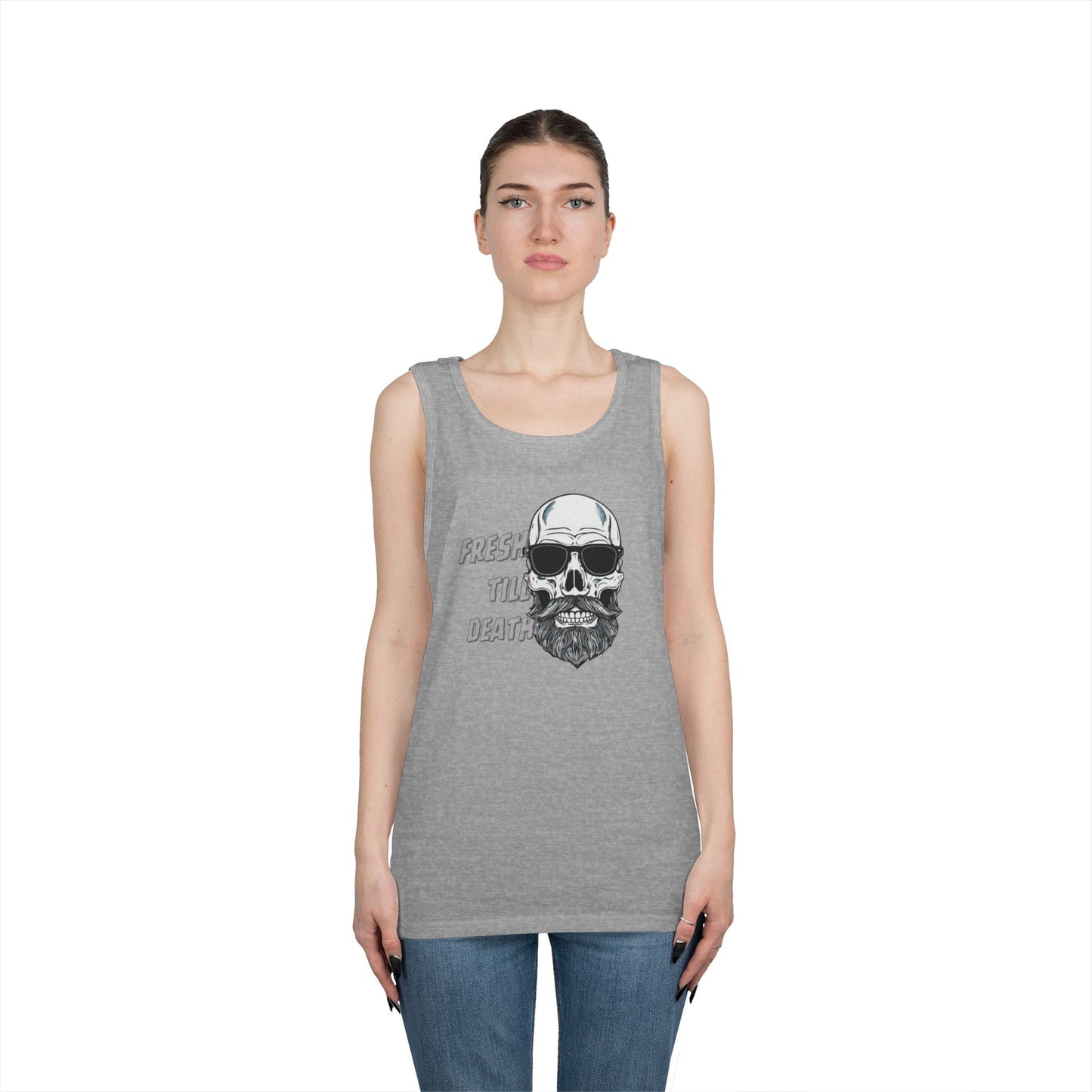 'FRESH TILL DEATH' BALDY - UNISEX HEAVY COTTON TANK TOP