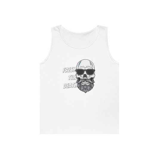 'FRESH TILL DEATH' BALDY - UNISEX HEAVY COTTON TANK TOP
