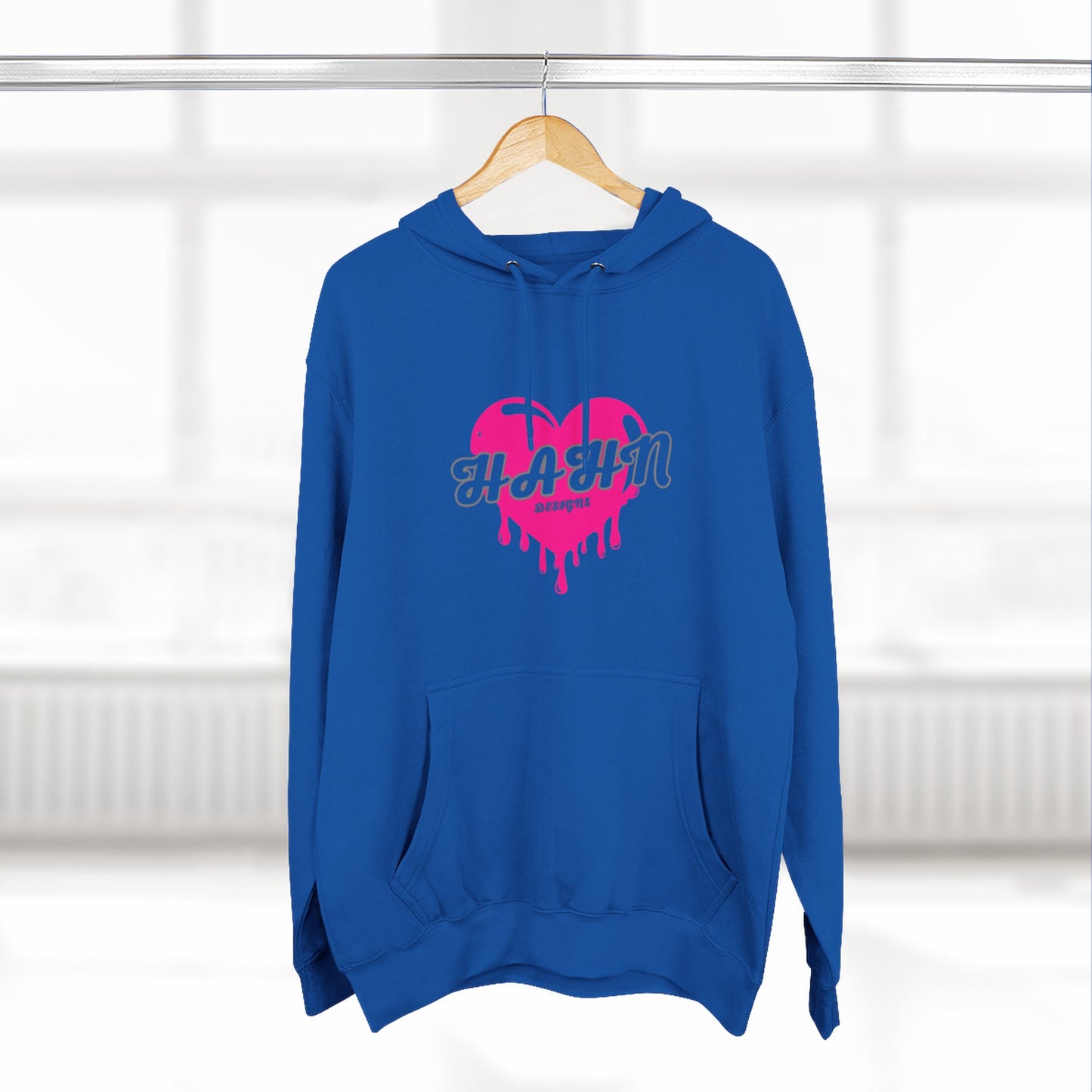 'HAHN' BLEEDING HEART - WOMENS FLEECE THREE PANEL HOODIE