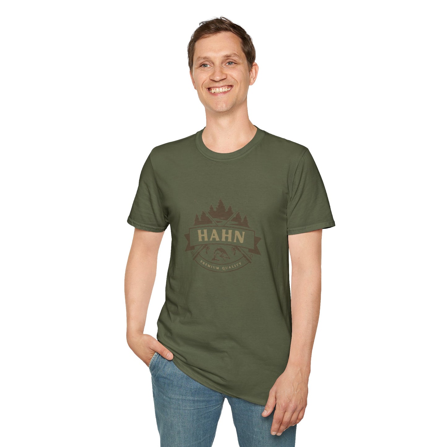 'HAHN' - ROD AND REEL - UNISEX SOFTSTYLE TEE