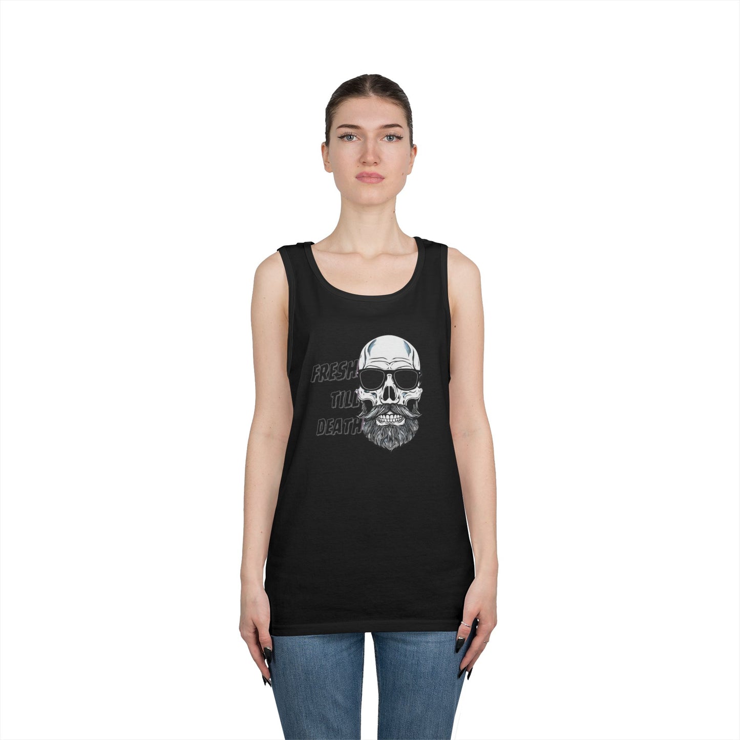 'FRESH TILL DEATH' BALDY - UNISEX HEAVY COTTON TANK TOP