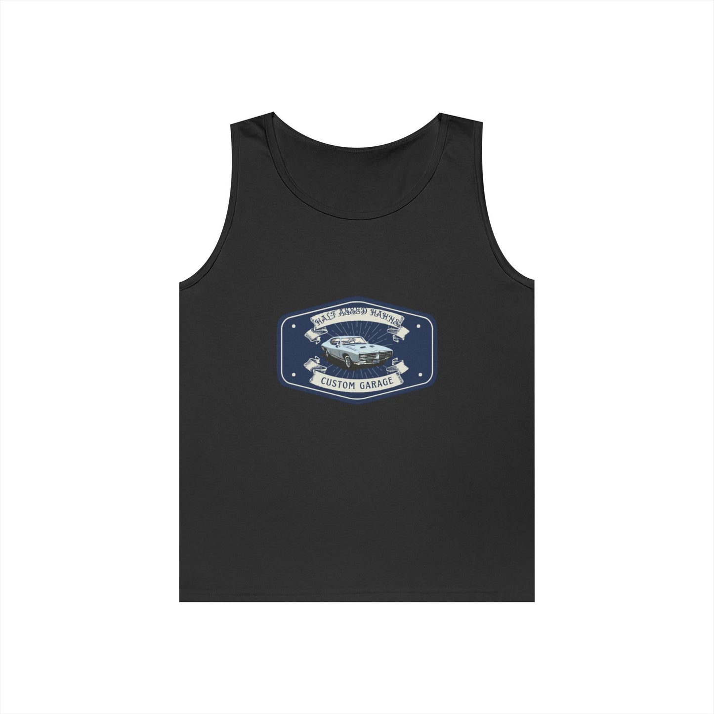 'HALF ASSED HAHNS' CUSTOM GARAGE - UNISEX HEAVY COTTON TANK TOP