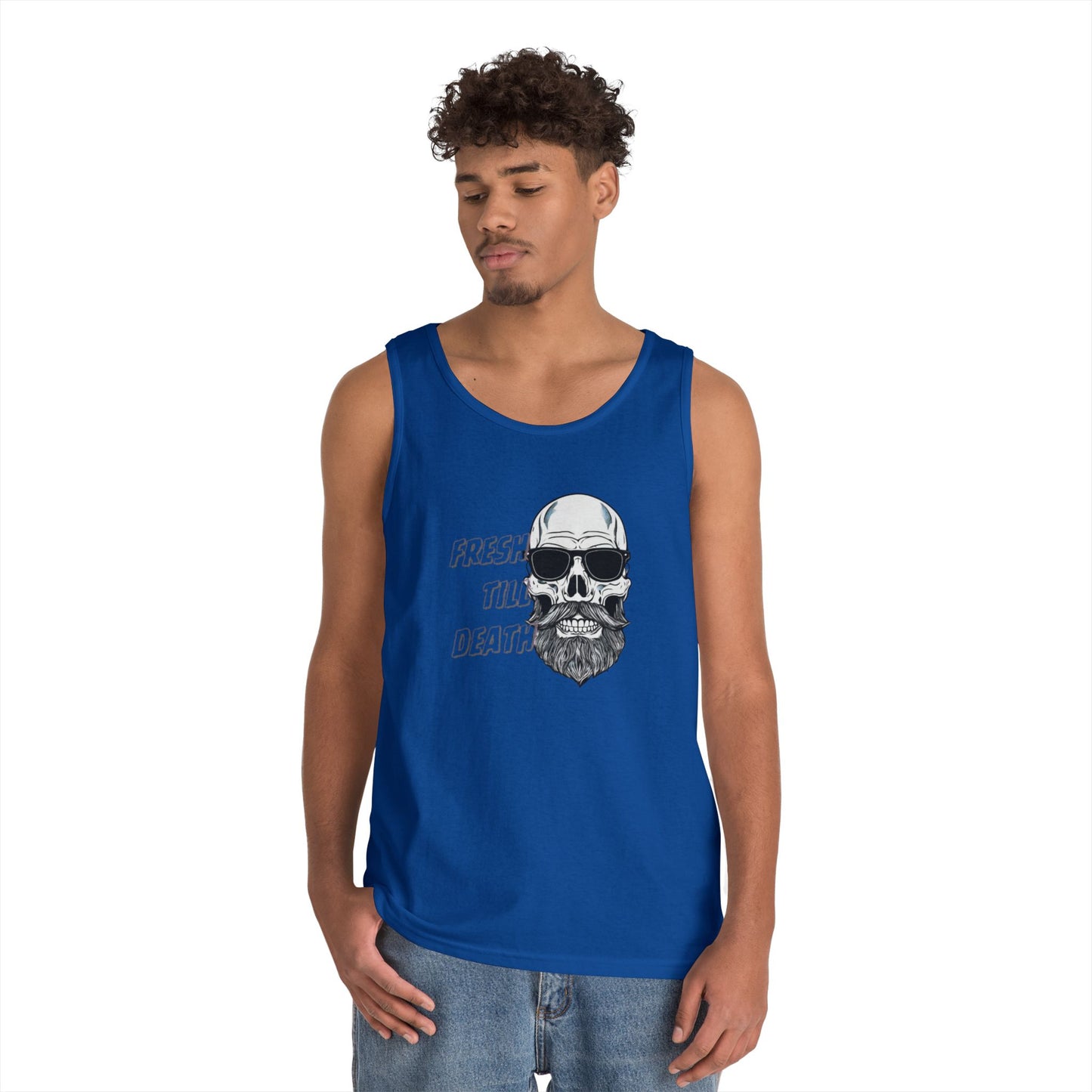 'FRESH TILL DEATH' BALDY - UNISEX HEAVY COTTON TANK TOP