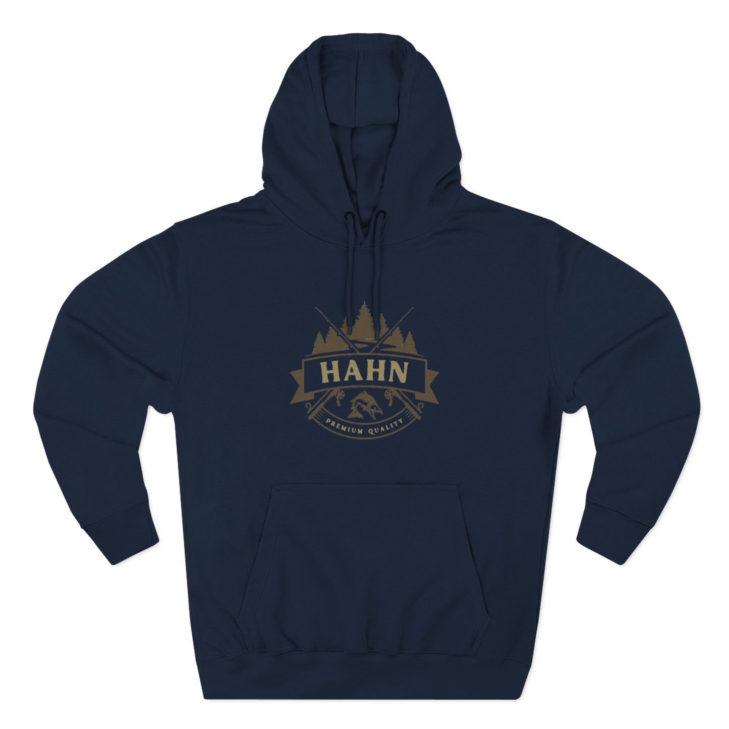 'HAHN' - ROD AND REEL - THREE PANEL FLEECE HOODIE