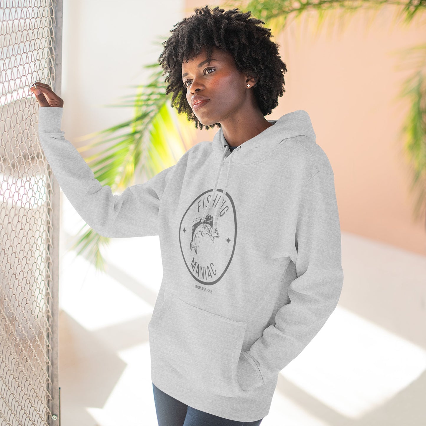 'HAHN' - FISHING MANIAC - THREE PANEL FLEECE HOODIE