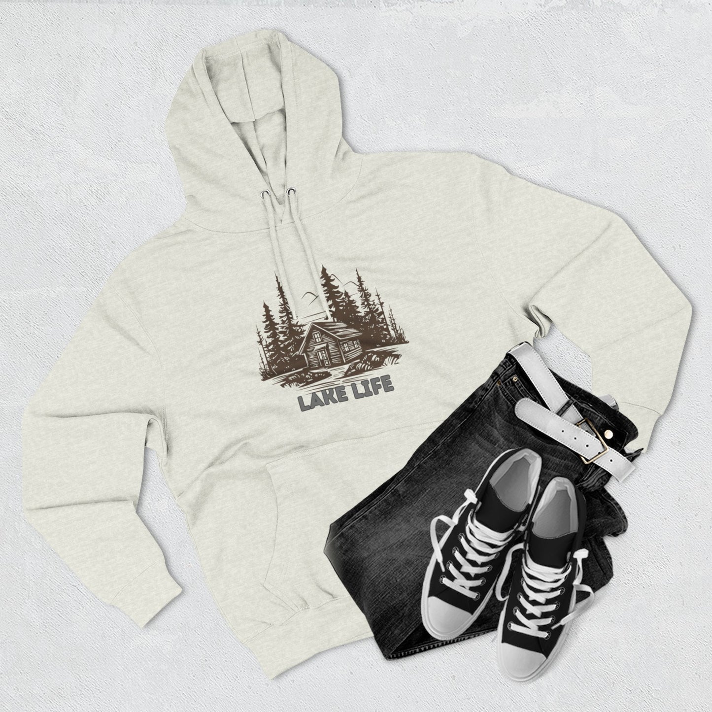 'HAHN' - LAKE LIFE - THREE PANEL FLEECE HOODIE