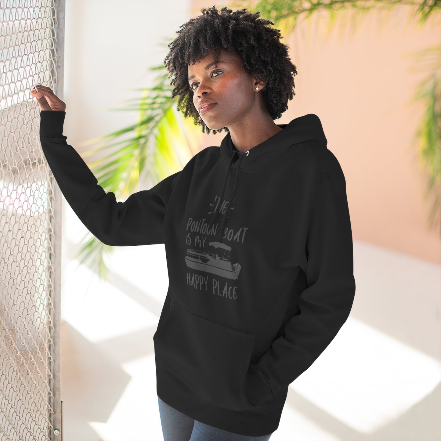 HAPPY PLACE - THREE PANEL FLEECE HOODIE