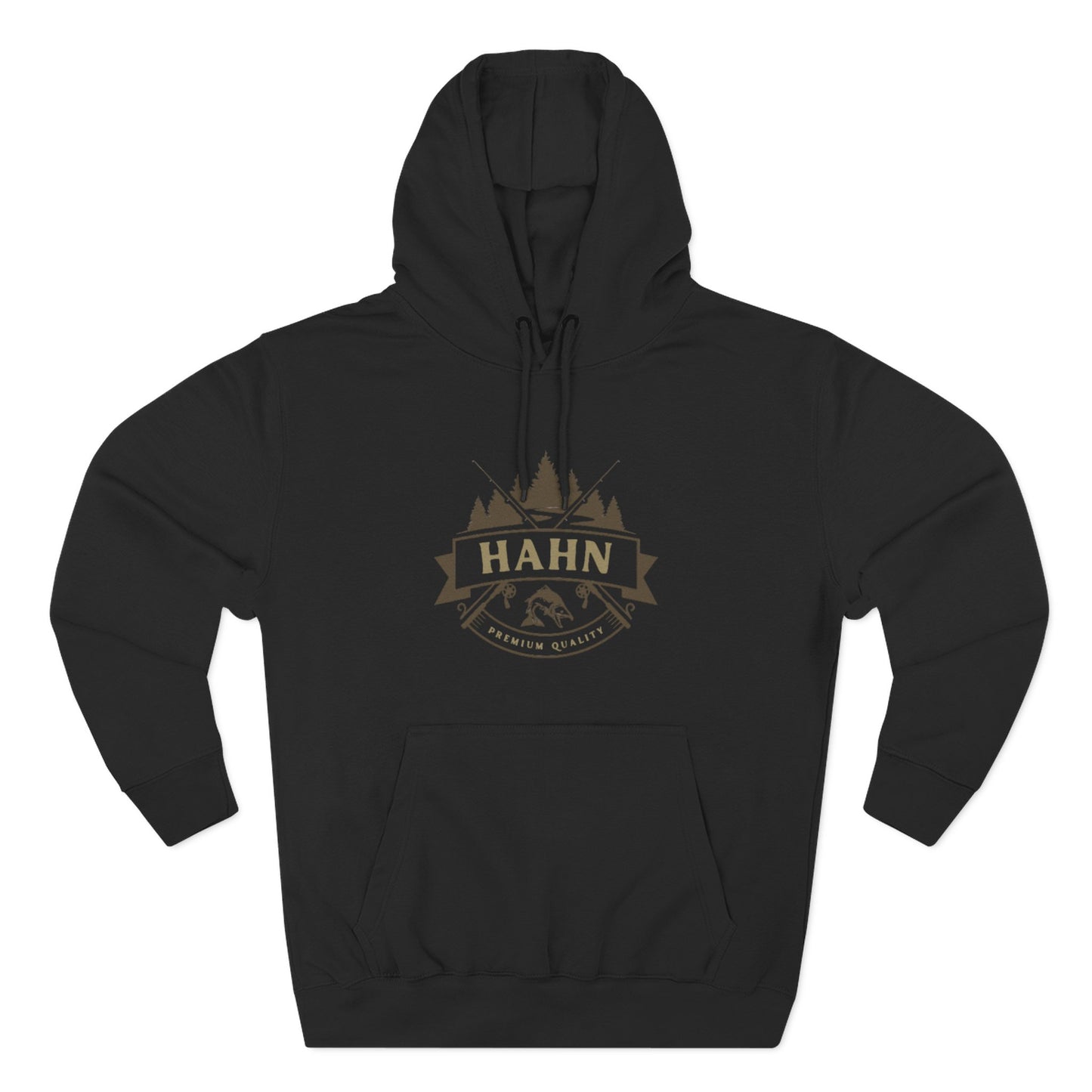 'HAHN' - ROD AND REEL - THREE PANEL FLEECE HOODIE