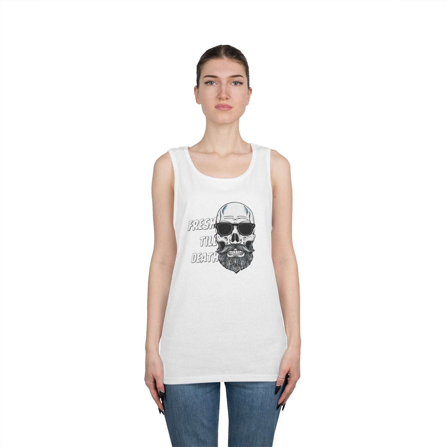 'FRESH TILL DEATH' BALDY - UNISEX HEAVY COTTON TANK TOP