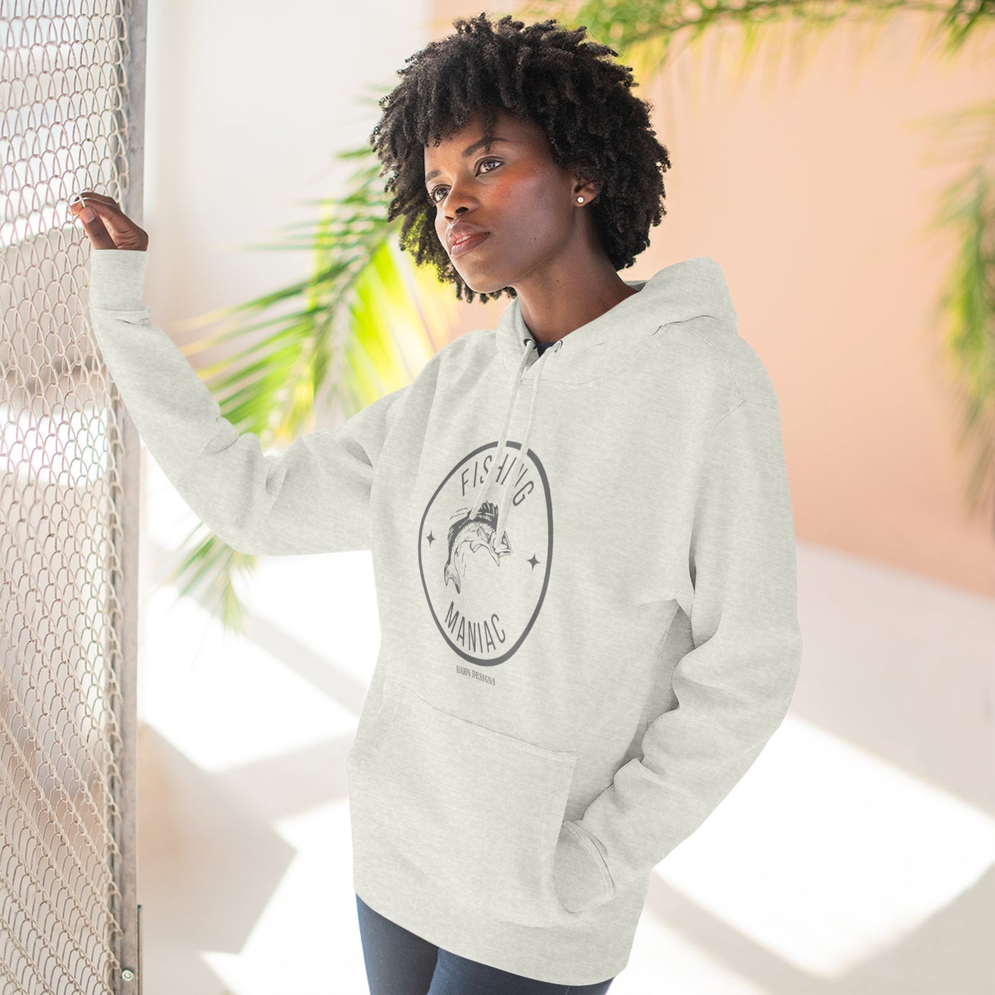 'HAHN' - FISHING MANIAC - THREE PANEL FLEECE HOODIE