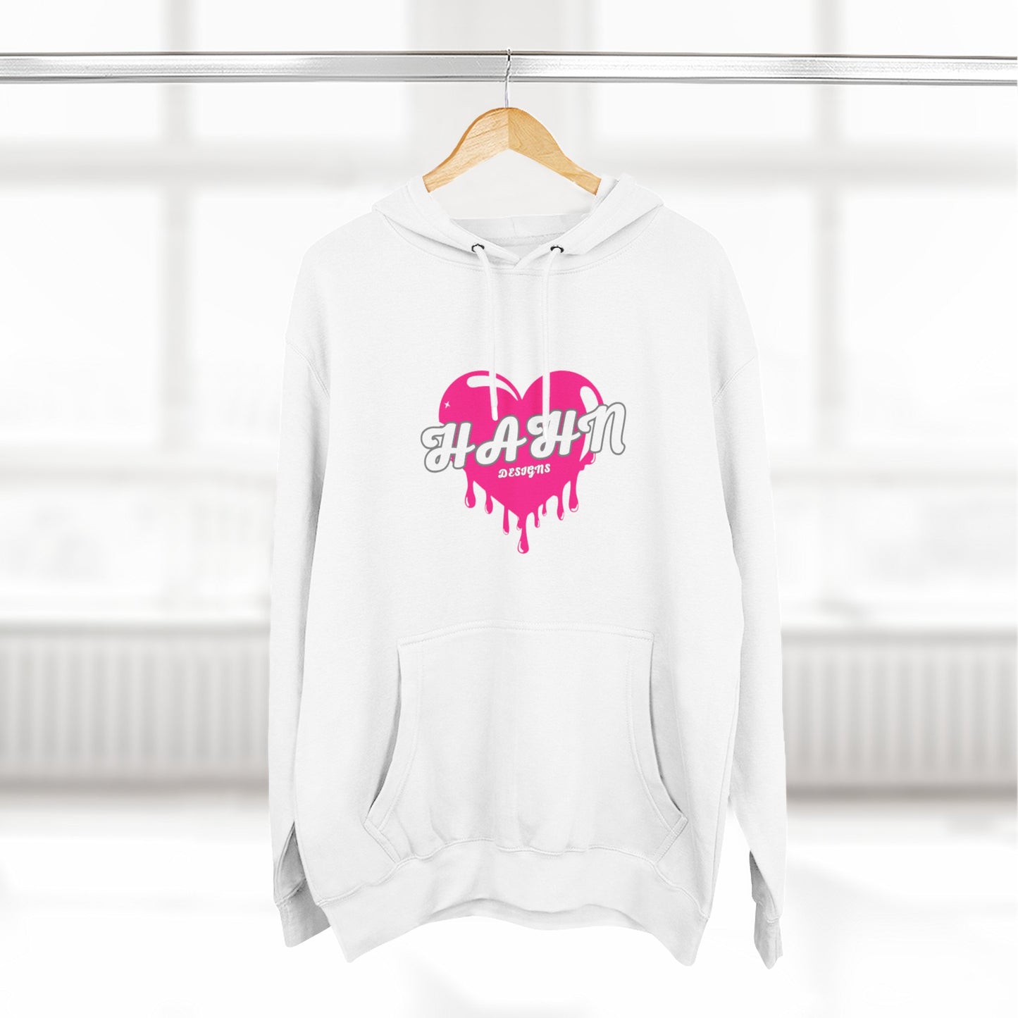 'HAHN' BLEEDING HEART - WOMENS FLEECE THREE PANEL HOODIE