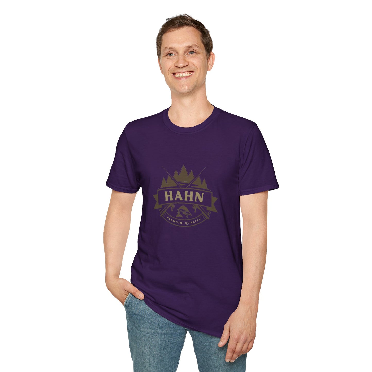 'HAHN' - ROD AND REEL - UNISEX SOFTSTYLE TEE