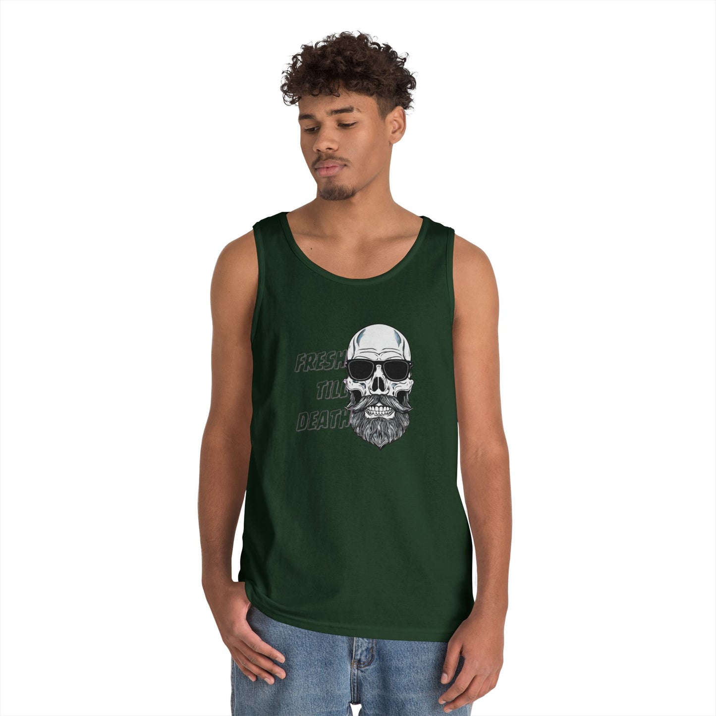 'FRESH TILL DEATH' BALDY - UNISEX HEAVY COTTON TANK TOP