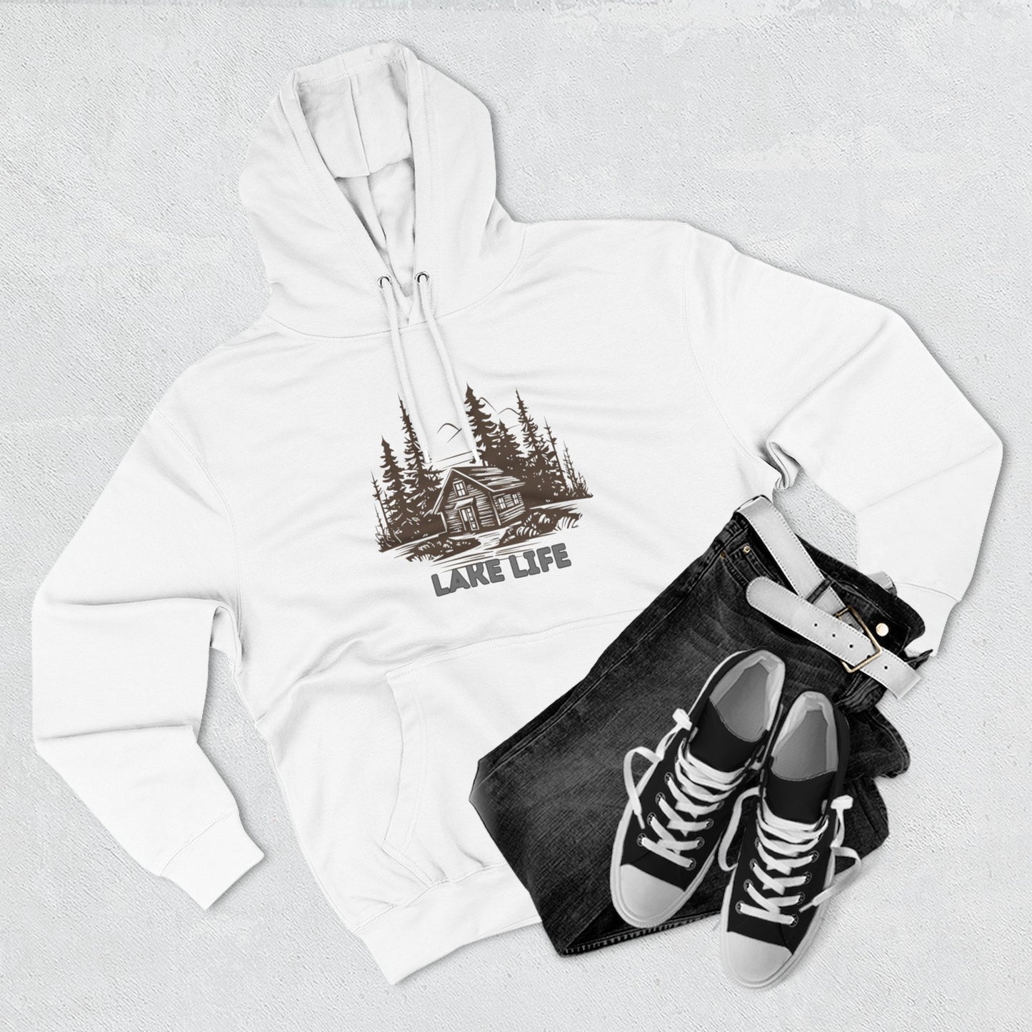 'HAHN' - LAKE LIFE - THREE PANEL FLEECE HOODIE