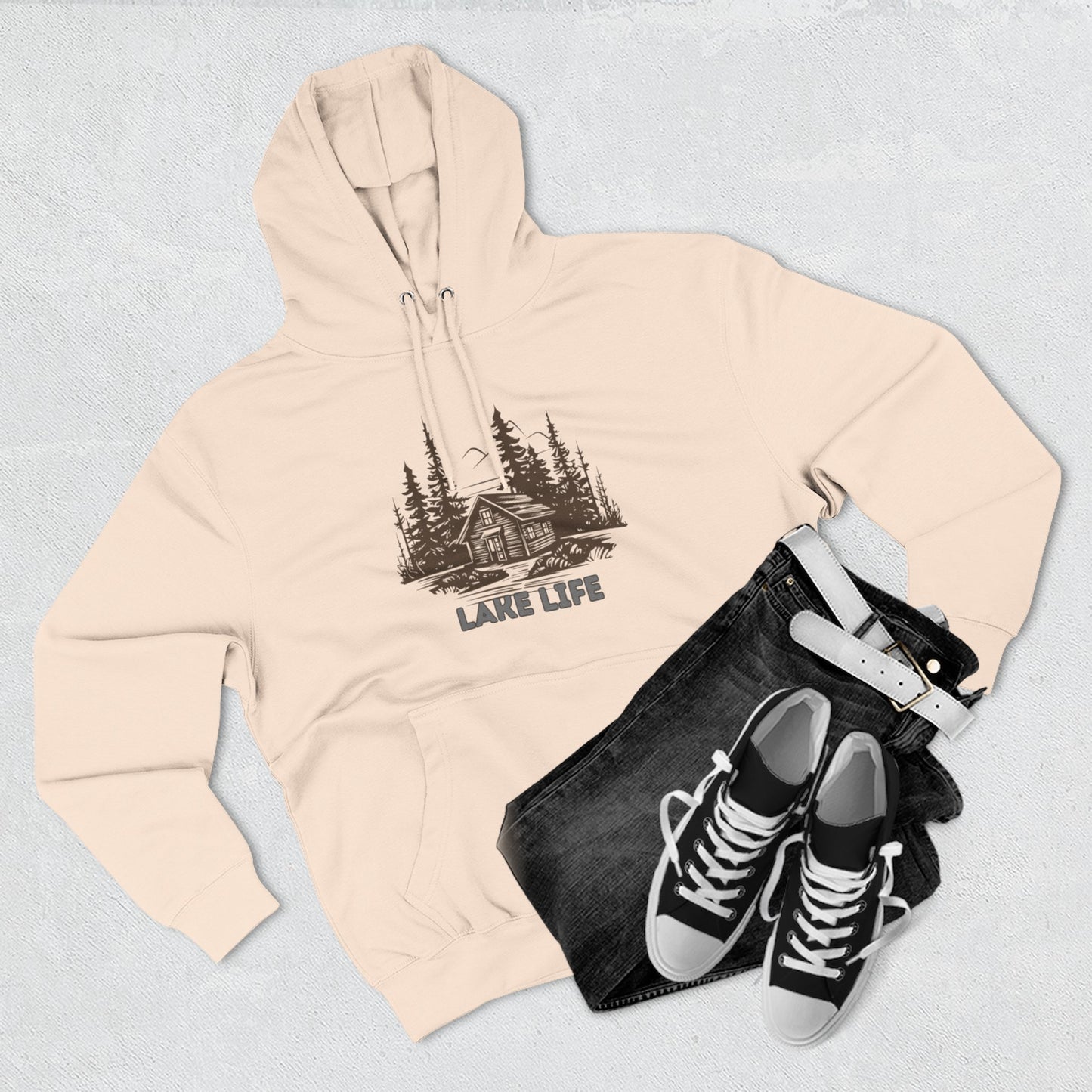 'HAHN' - LAKE LIFE - THREE PANEL FLEECE HOODIE