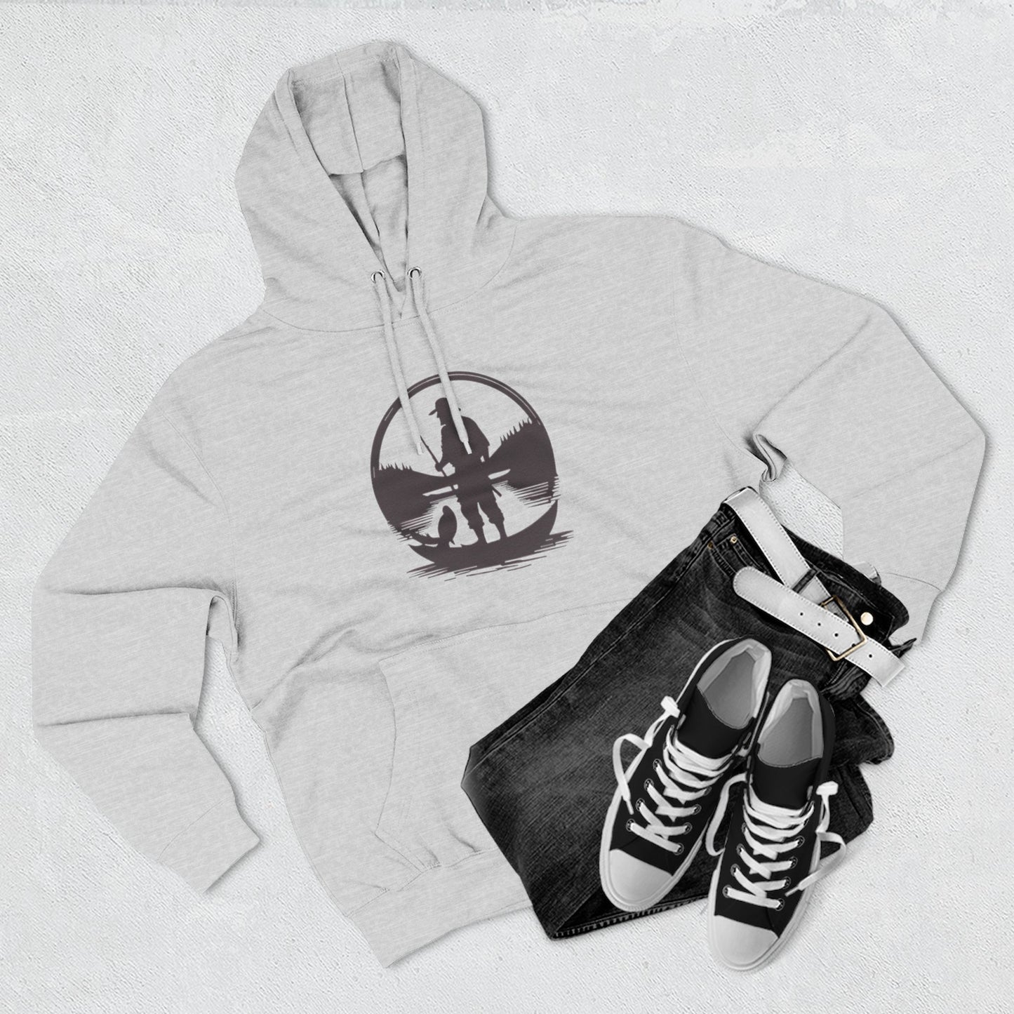 FISH ON - THREE PANEL FLEECE HOODIE