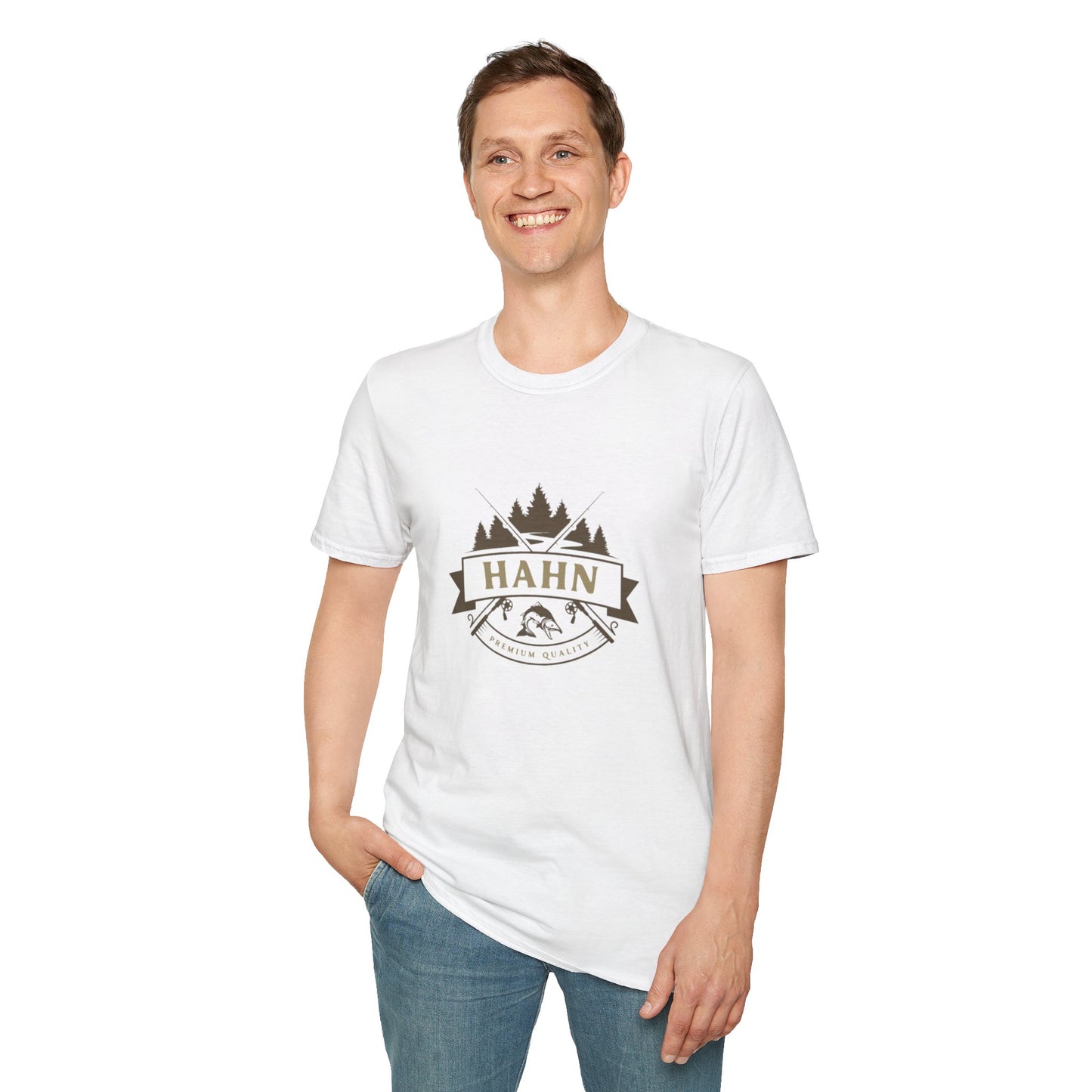 'HAHN' - ROD AND REEL - UNISEX SOFTSTYLE TEE