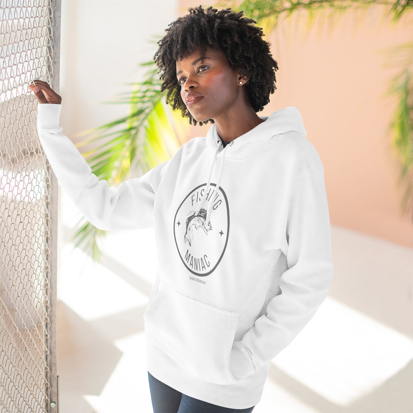 'HAHN' - FISHING MANIAC - THREE PANEL FLEECE HOODIE