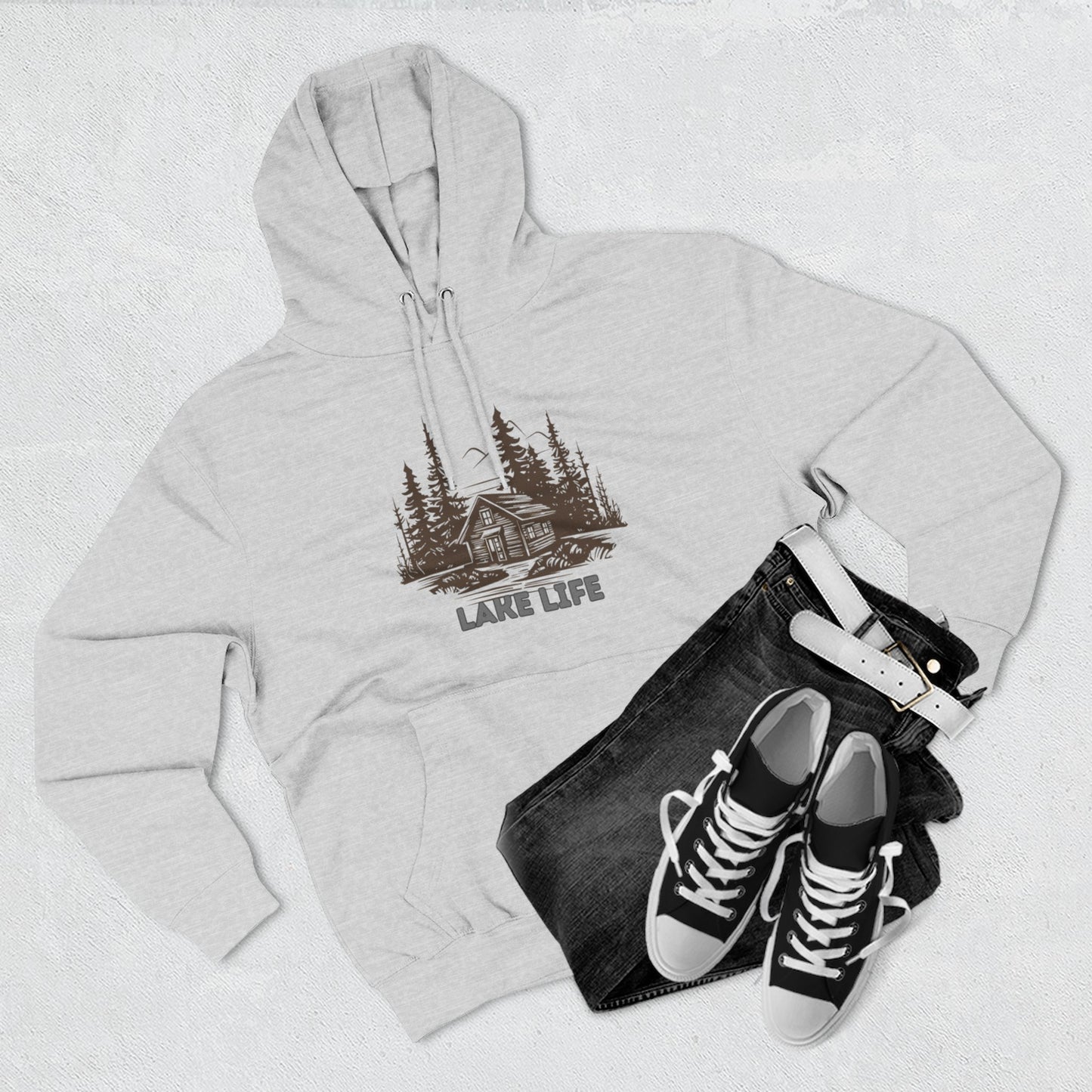'HAHN' - LAKE LIFE - THREE PANEL FLEECE HOODIE