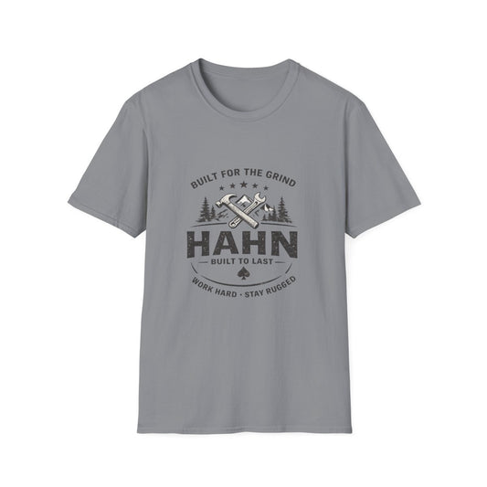 Hahn Built to Last T‑Shirt — Rugged Workwear Vintage Logo