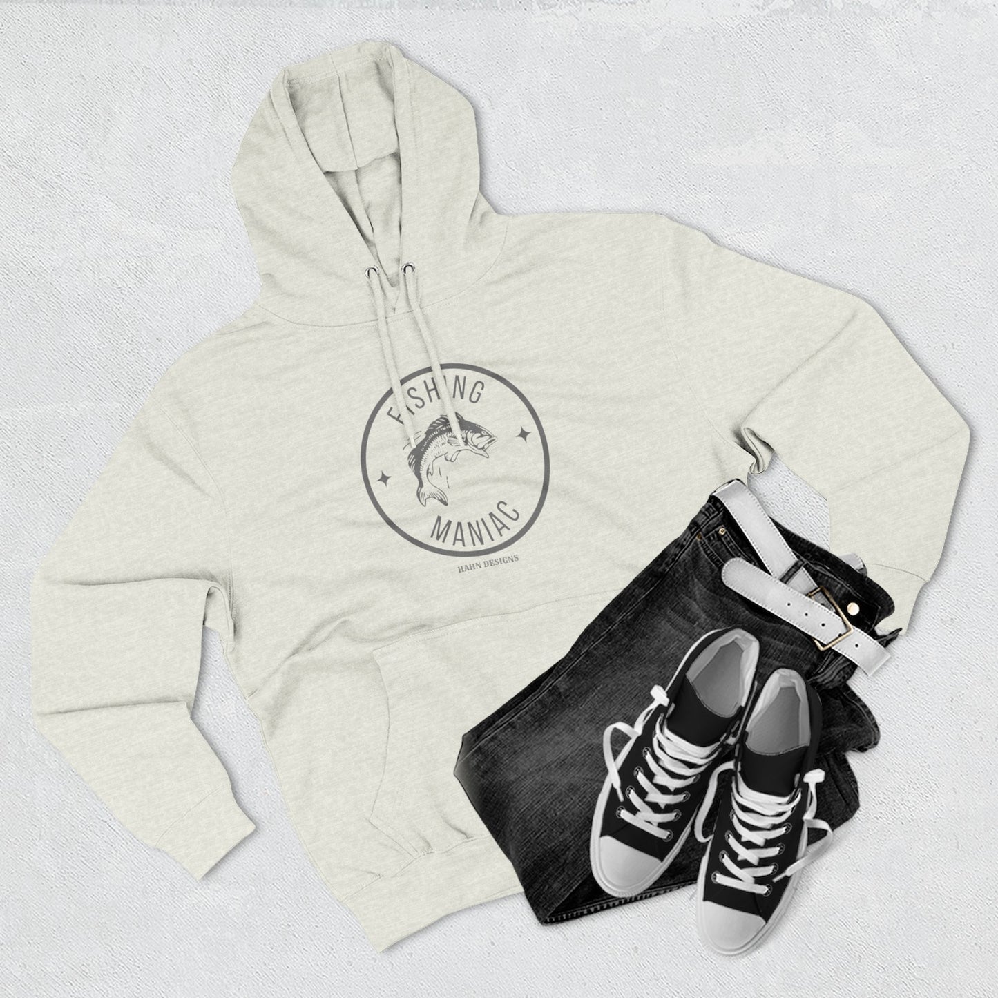 'HAHN' - FISHING MANIAC - THREE PANEL FLEECE HOODIE