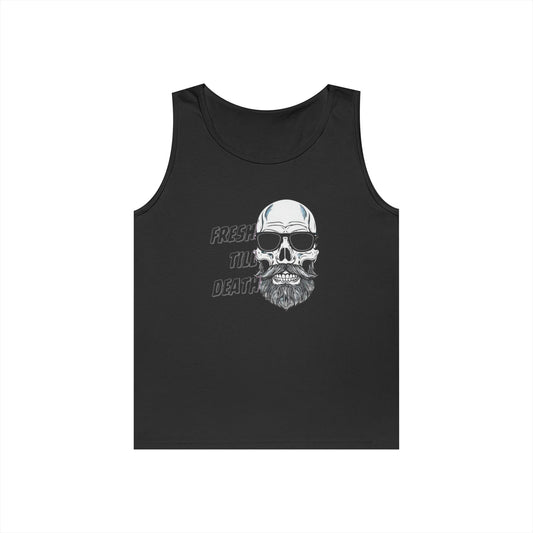 'FRESH TILL DEATH' BALDY - UNISEX HEAVY COTTON TANK TOP