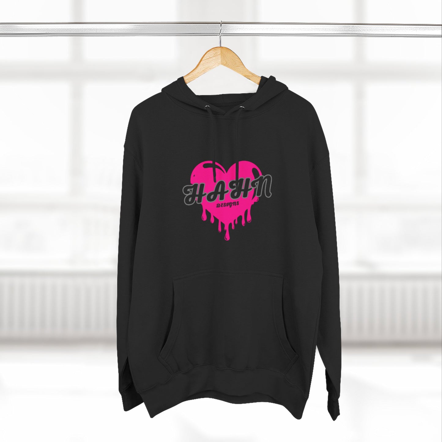 'HAHN' BLEEDING HEART - WOMENS FLEECE THREE PANEL HOODIE