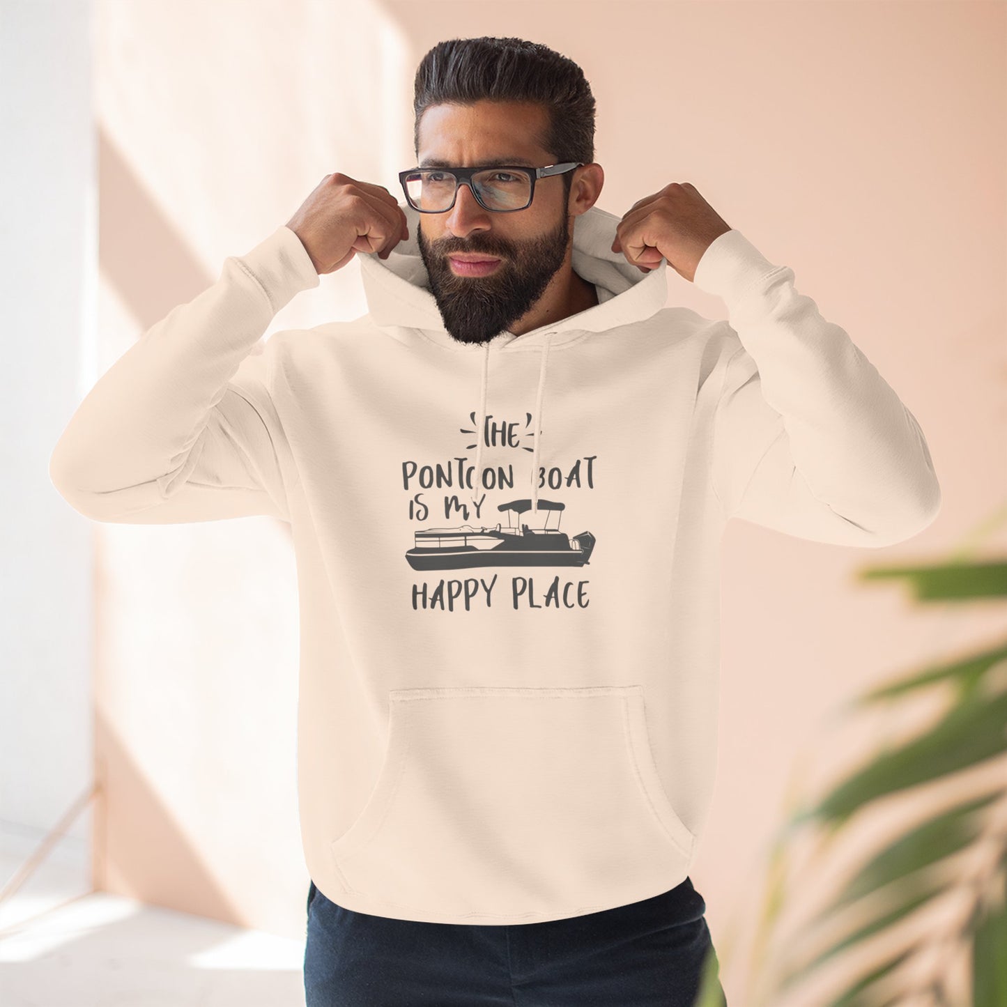 HAPPY PLACE - THREE PANEL FLEECE HOODIE