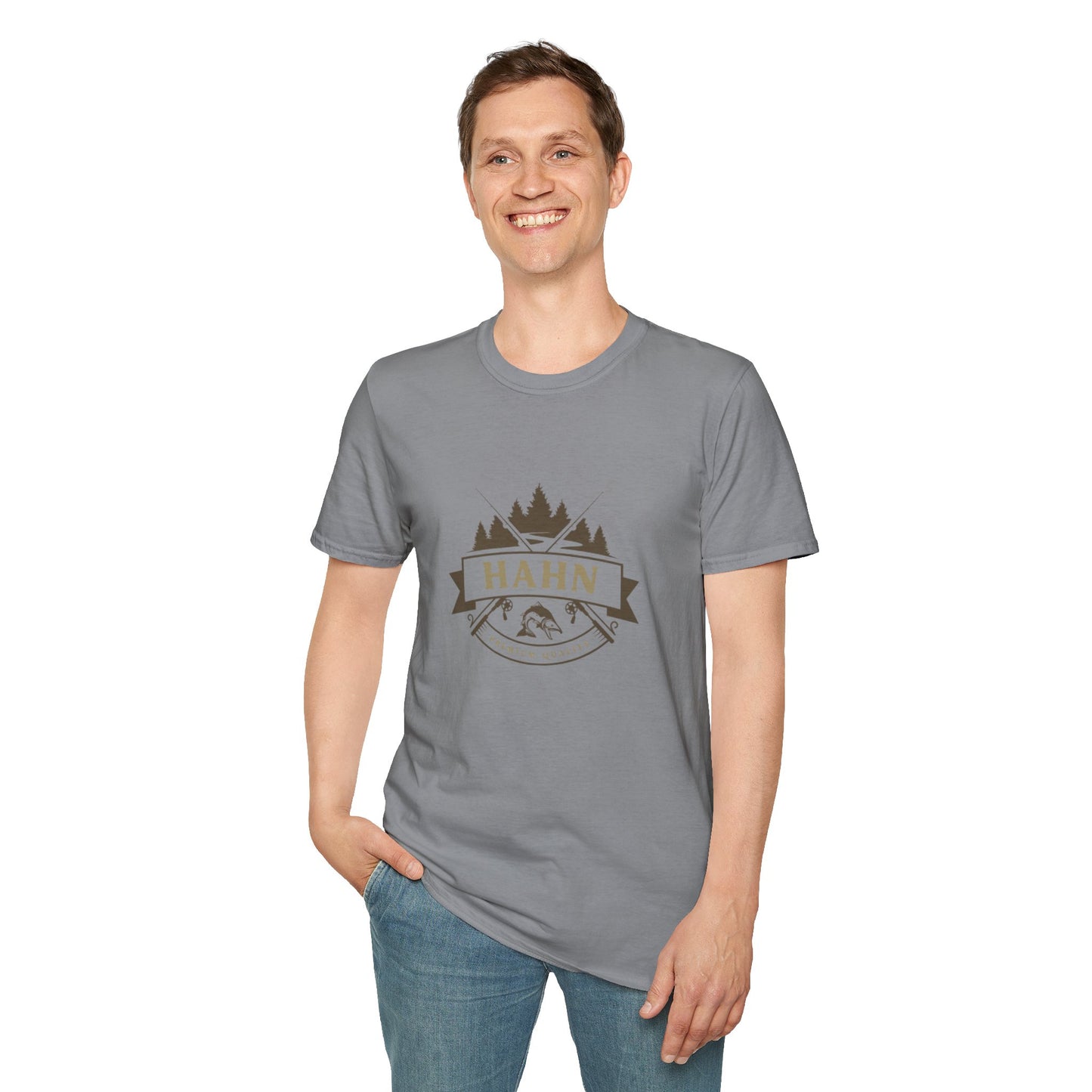 'HAHN' - ROD AND REEL - UNISEX SOFTSTYLE TEE