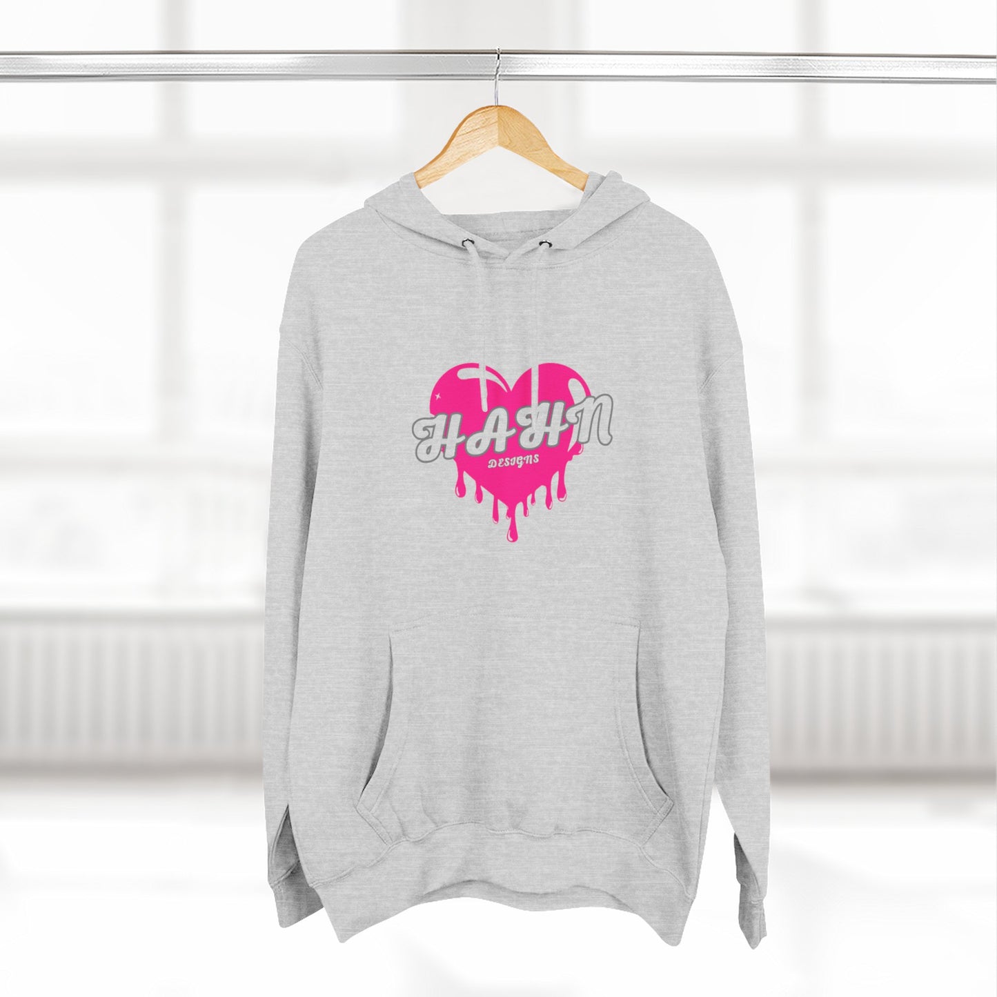 'HAHN' BLEEDING HEART - WOMENS FLEECE THREE PANEL HOODIE