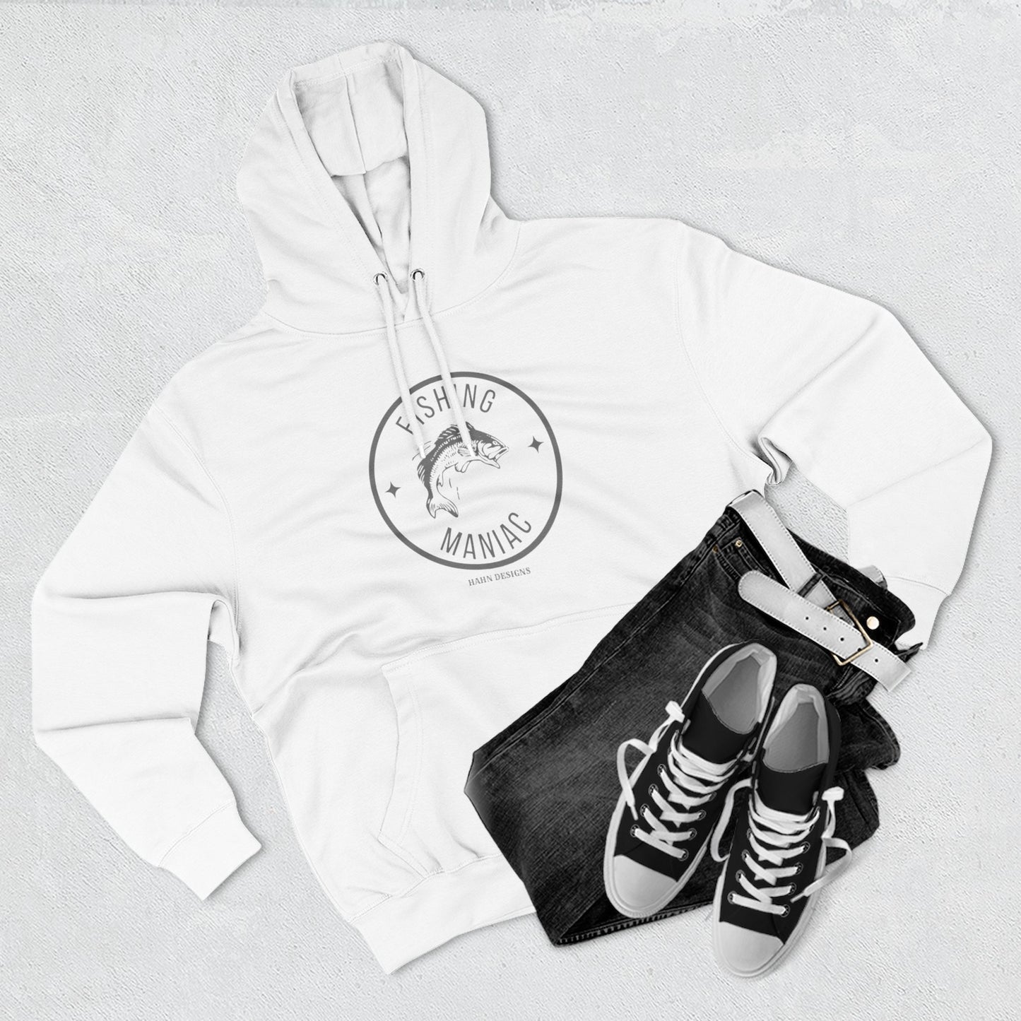 'HAHN' - FISHING MANIAC - THREE PANEL FLEECE HOODIE