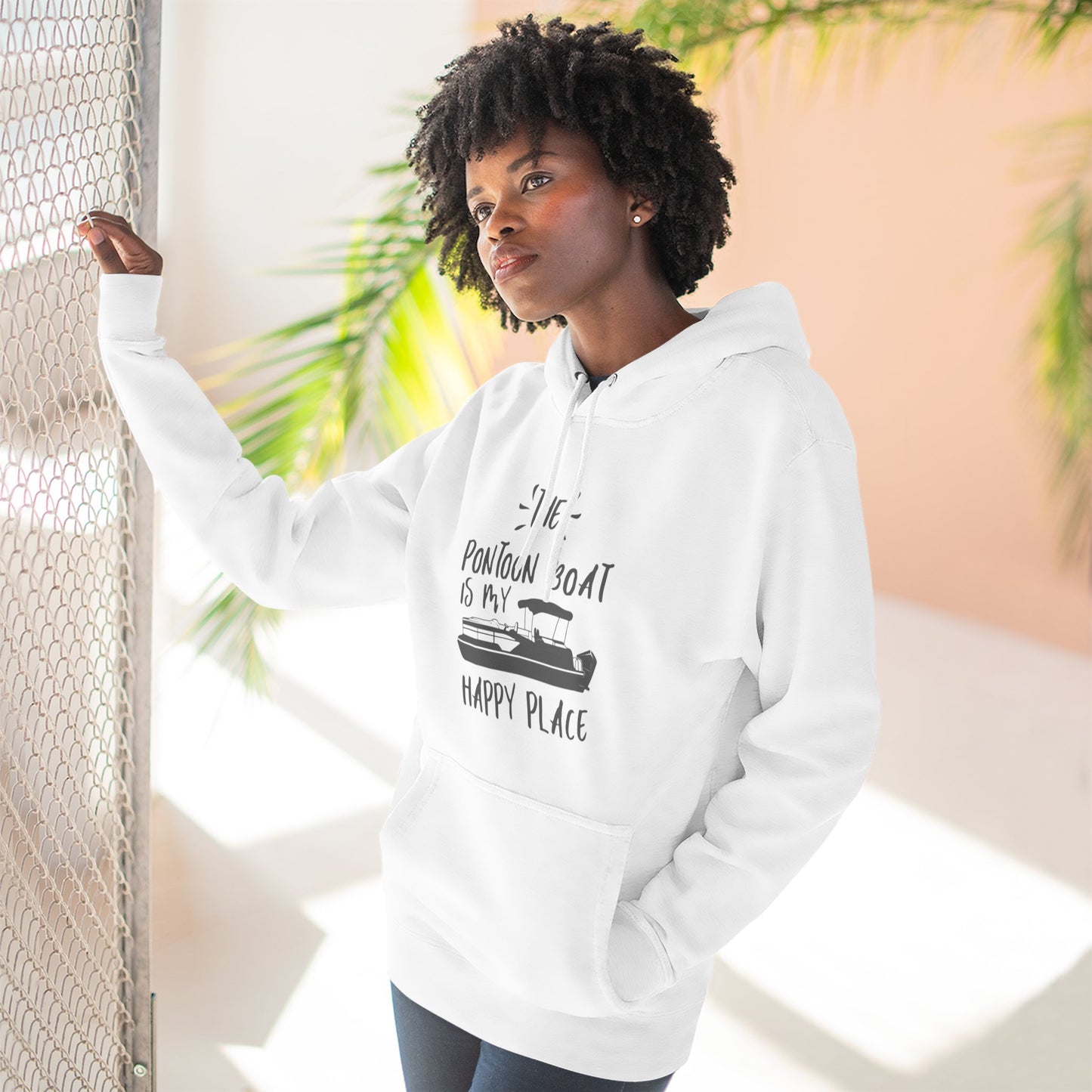 HAPPY PLACE - THREE PANEL FLEECE HOODIE