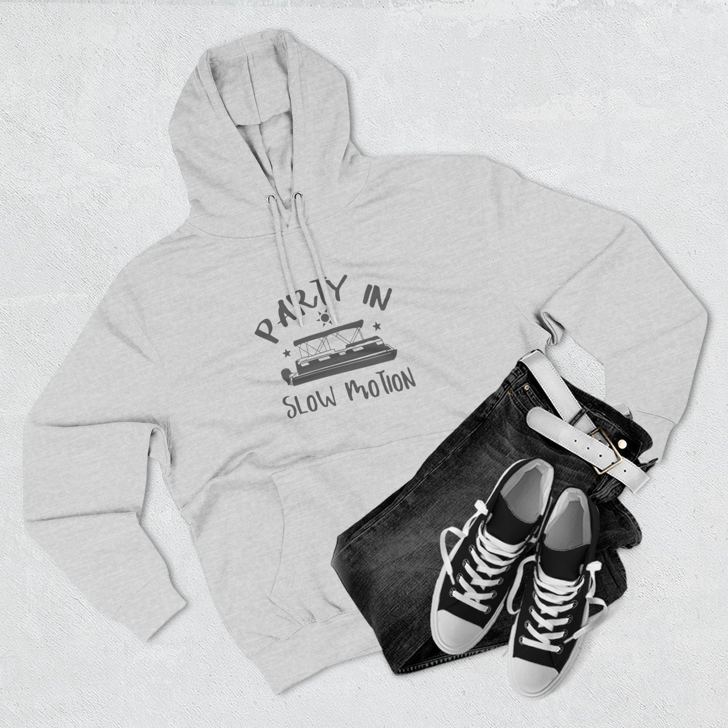 PARTY IN SLOW MOTION - THREE PANEL FLEECE HOODIE