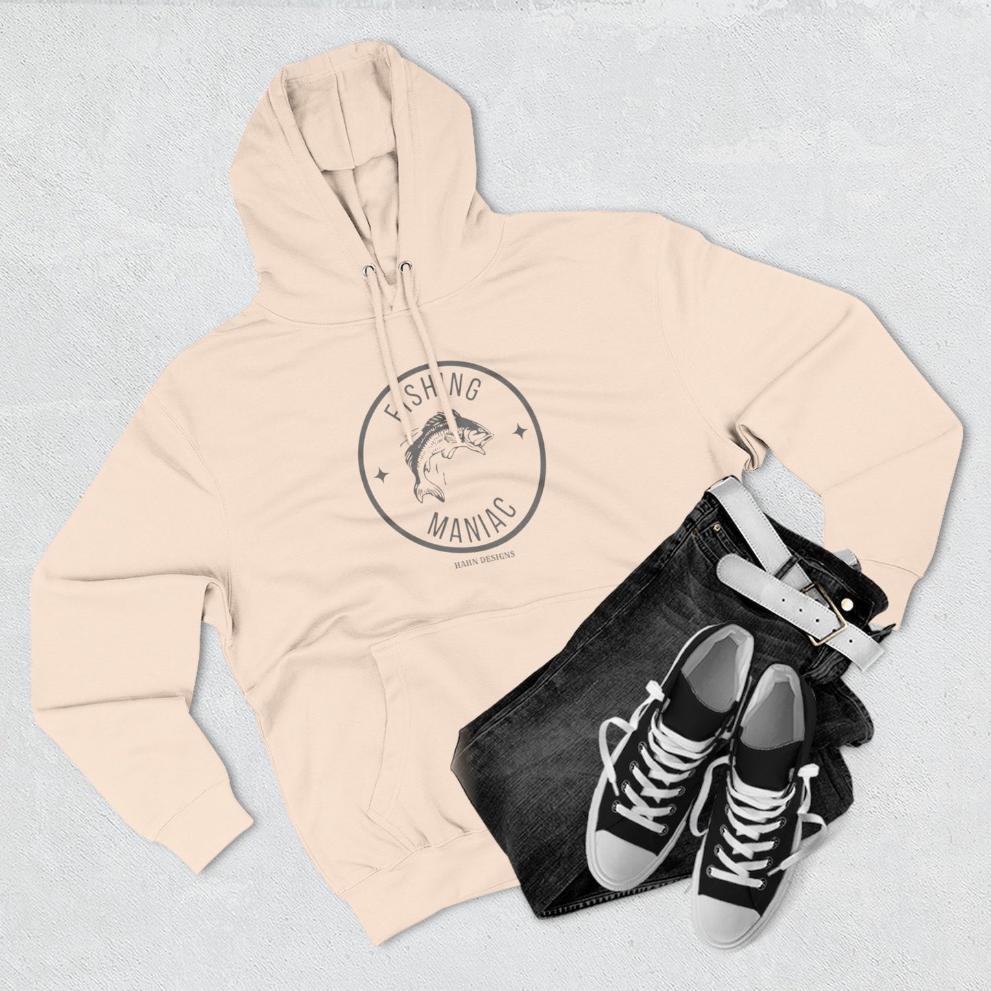 'HAHN' - FISHING MANIAC - THREE PANEL FLEECE HOODIE
