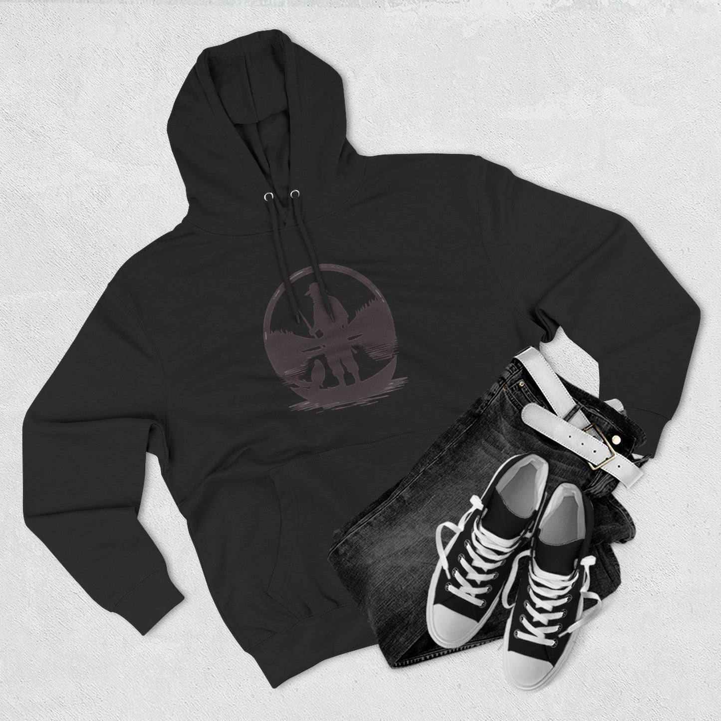 FISH ON - THREE PANEL FLEECE HOODIE
