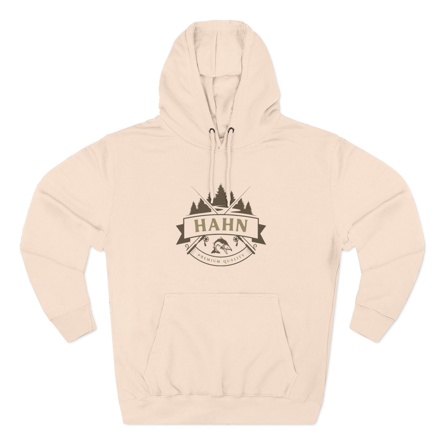 'HAHN' - ROD AND REEL - THREE PANEL FLEECE HOODIE