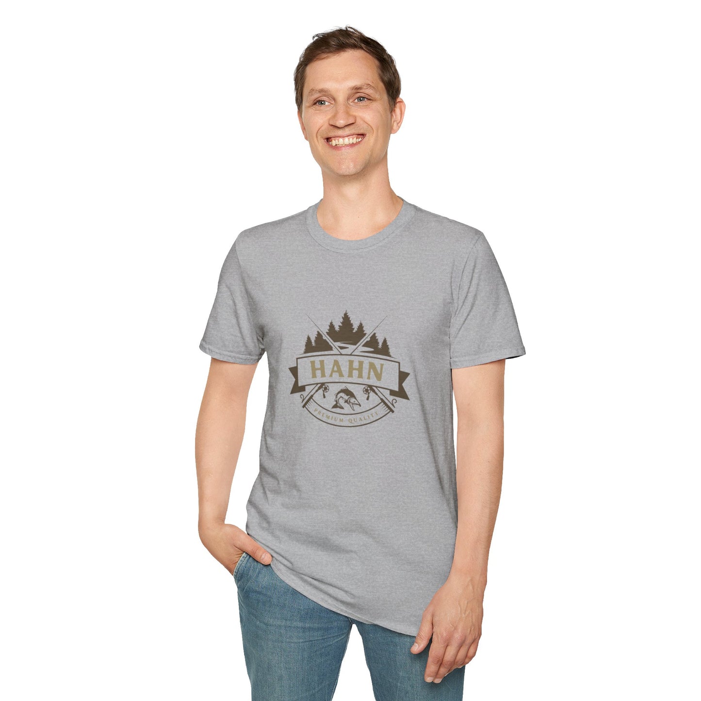 'HAHN' - ROD AND REEL - UNISEX SOFTSTYLE TEE