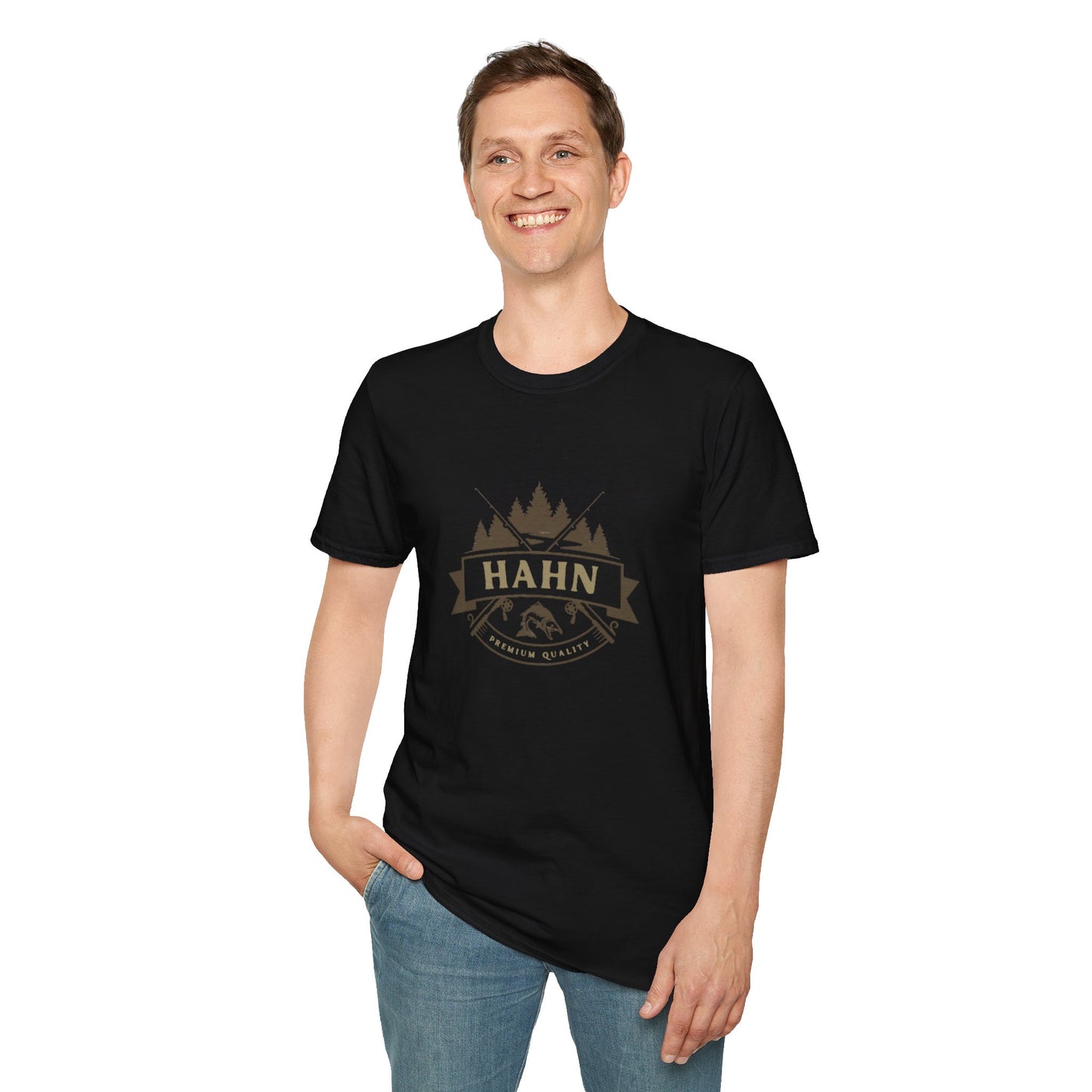 'HAHN' - ROD AND REEL - UNISEX SOFTSTYLE TEE