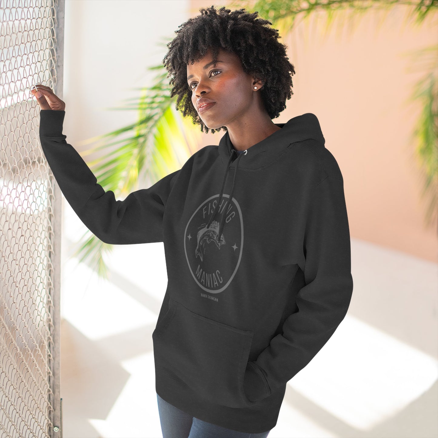 'HAHN' - FISHING MANIAC - THREE PANEL FLEECE HOODIE