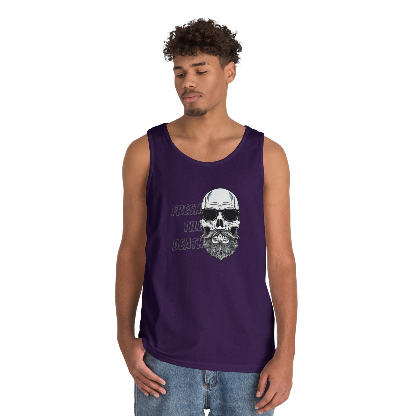 'FRESH TILL DEATH' BALDY - UNISEX HEAVY COTTON TANK TOP