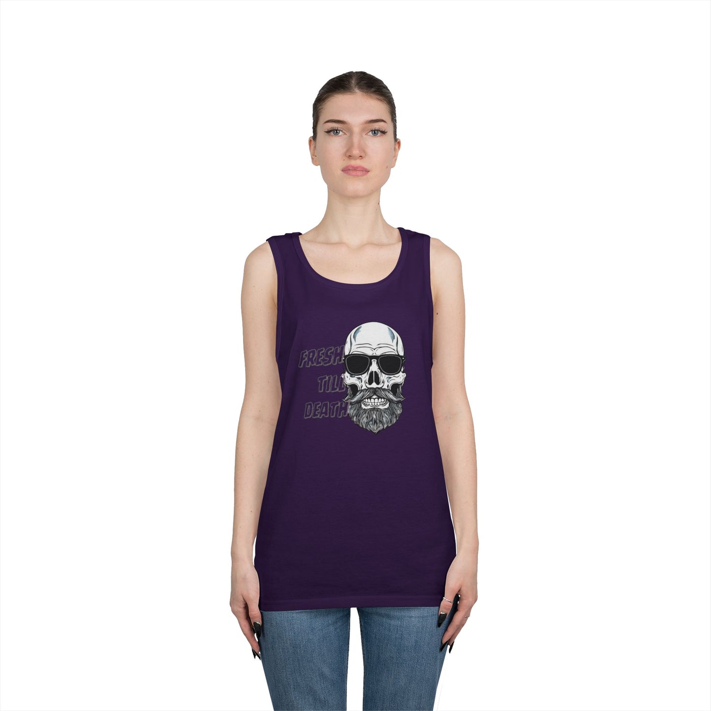 'FRESH TILL DEATH' BALDY - UNISEX HEAVY COTTON TANK TOP