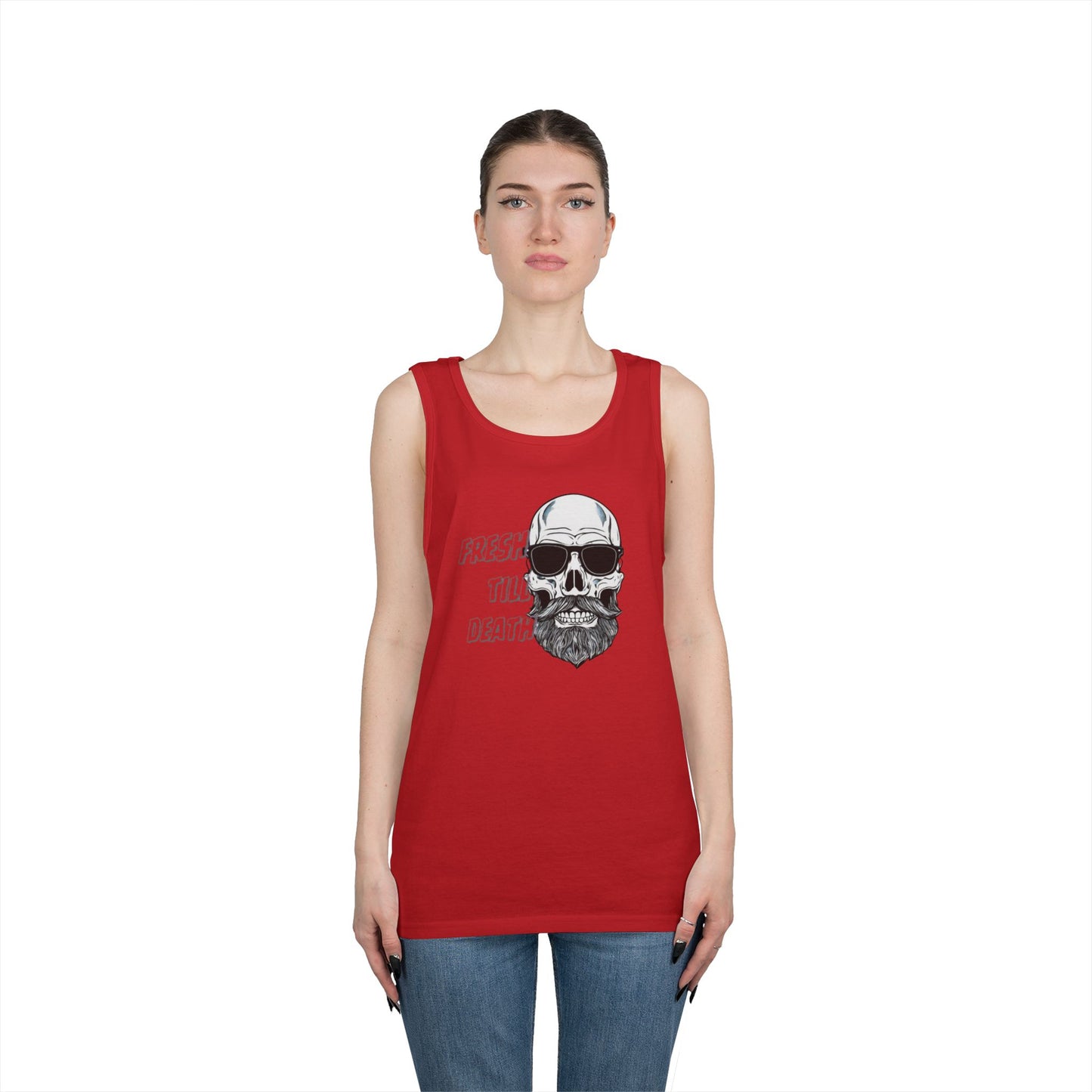 'FRESH TILL DEATH' BALDY - UNISEX HEAVY COTTON TANK TOP