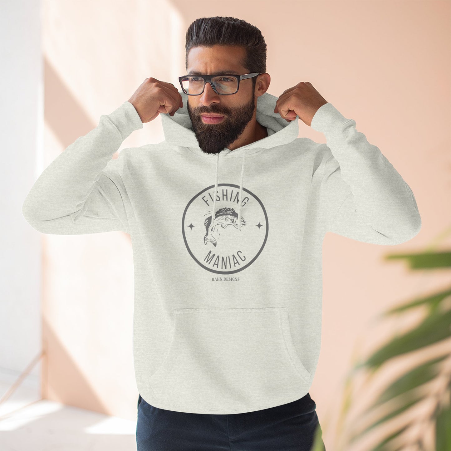 'HAHN' - FISHING MANIAC - THREE PANEL FLEECE HOODIE
