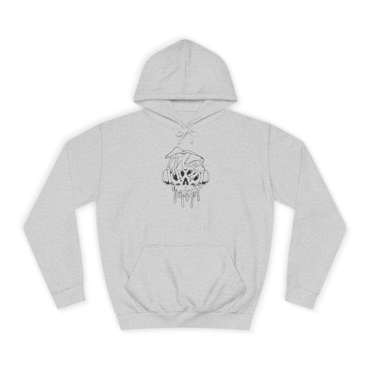 Chill Vibes Unisex College Hoodie with Dripping Skull Design
